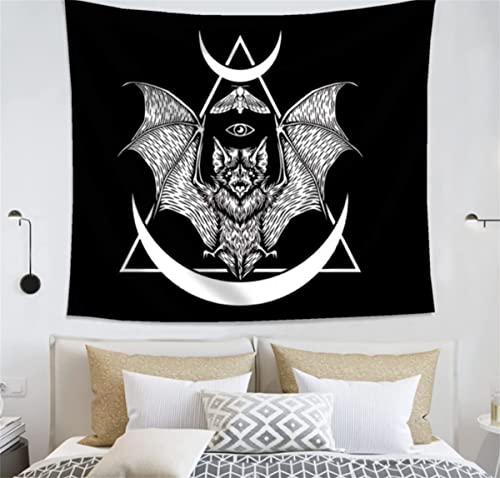 Bat Tapestry Occult Bat Tapestry Bat Wall Hanging Wall Art Black and White Bat Bedroom