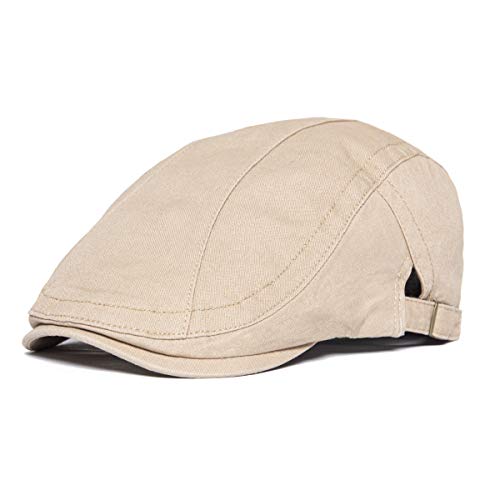 Men Cotton Newsboy Beret Hat Duckbill Buckle Cabbie Cap