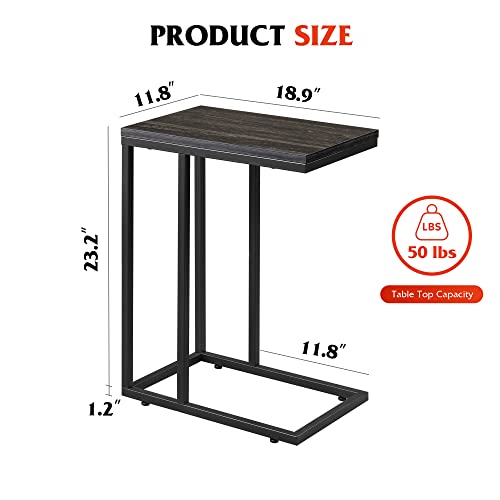 C Shaped End Table for Sofa Couch & Bed