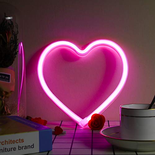 Heart Neon Sign, Battery Operated or USB Powered