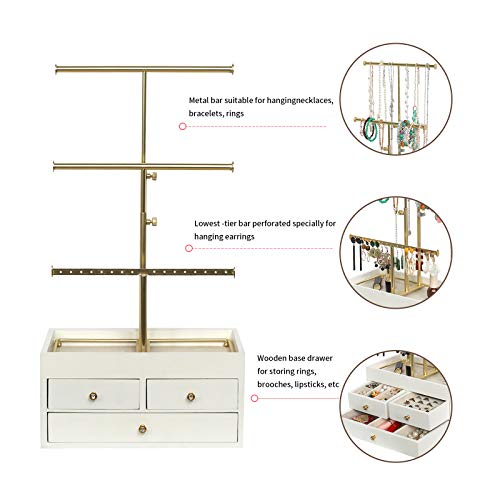 3 Tier Jewelry Metal Tree Stand Organizer