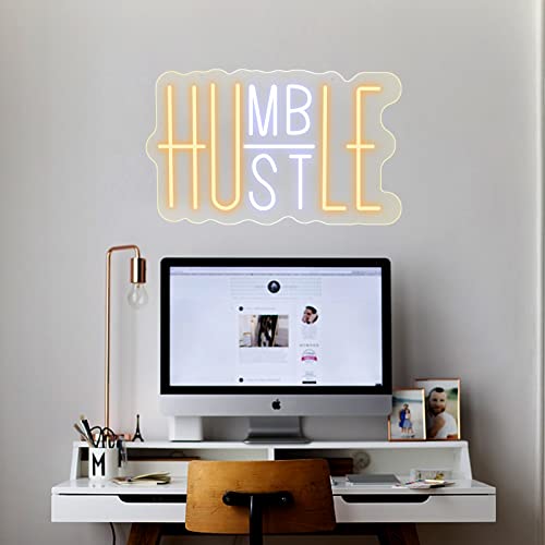 LED Neon Sign for Wall Decoration Humble Hustle Sign, USB Powered