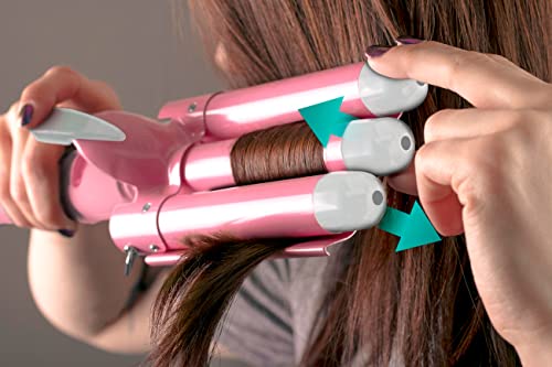 Three Barrel Curling Iron Wand w/ LCD Temperature Display