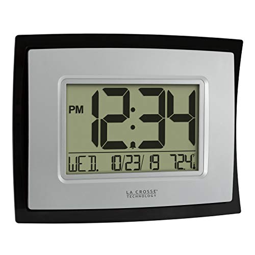 Digital Black Clock with Indoor Temperature