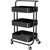 3 Tier Mesh Utility Cart, Rolling Metal Organization Cart w/ Handle and Lockable Wheels