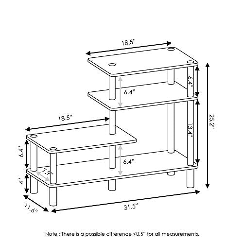 3-Tier Side Display Rack, French Oak Grey/Black