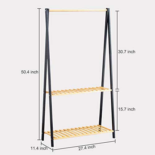 Bamboo 2-Tier Hanging Plant Stand Organizer