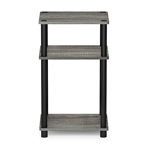 Just 3-Tier End Table, 1-Pack, French Oak Grey/Black