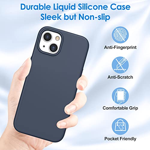 Slim Case for iPhone 13 Soft Liquid Silicone Gel Rubber Bumper, Anti-Scratch Microfiber Lining