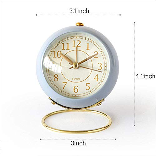 Classic Silent Non-Ticking Analog Alarm Clock Battery Operated w/ Backlight