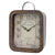 Large Square Rustic Metal Clock w/ Handle & Rivet Detail