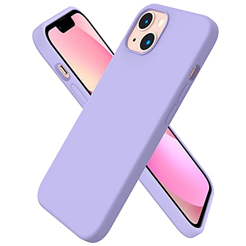 Compatible with iPhone 13 Case 6.1, Slim Liquid Silicone 3 Layers Full Covered Soft Gel Rubber Case Cover
