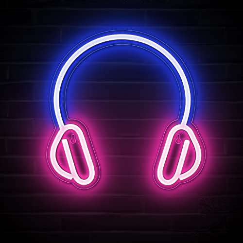 Headphone Neon Sign - Neon Lights for Game Room Wall Decor