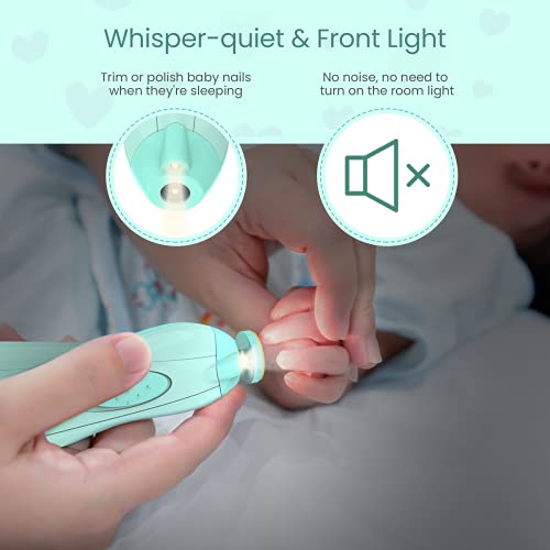 Electric Baby Nail Filer & Baby Nail Clippers w/ Light Set