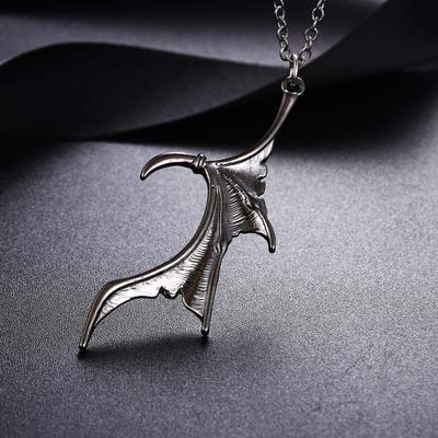 2Pcs Punk Heart Wing Necklace  for Couples