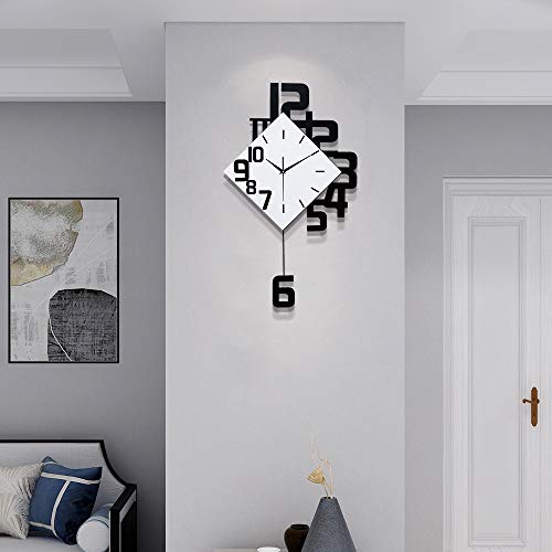 Large Wall Clocks w/ Pendulum Battery Operated Non-Ticking