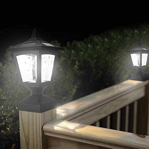 Solar Lamp Post Cap Lights for Wood Fence Posts Pathway, Deck, Pack of 2