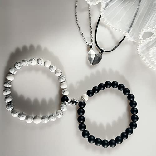 4Pcs Magnetic Couples Beads Bracelet & Necklace