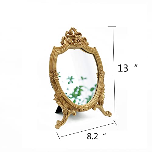 Antique Gold Resin Frame Decorative Mirror