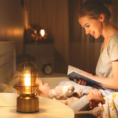 𝗦𝗺𝗮𝗹𝗹 𝗧𝗼𝘂𝗰𝗵 𝗚𝗼𝗹𝗱 𝗧𝗮𝗯𝗹𝗲 𝗟𝗮𝗺𝗽 for Small Spaces 3 Way Dimmable Industrial Bedside Lamp