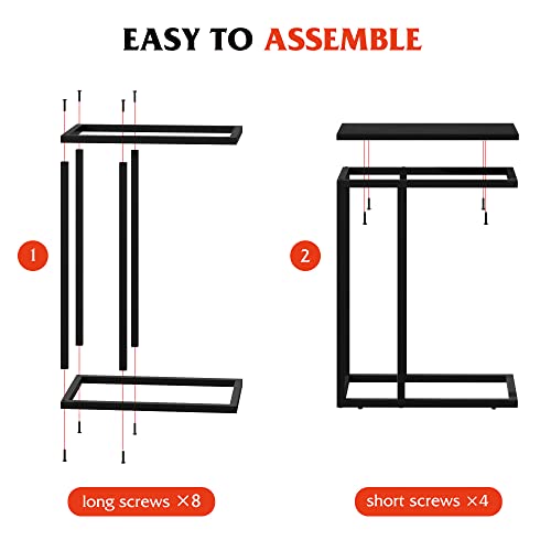 C Shaped End Table for Sofa Couch & Bed