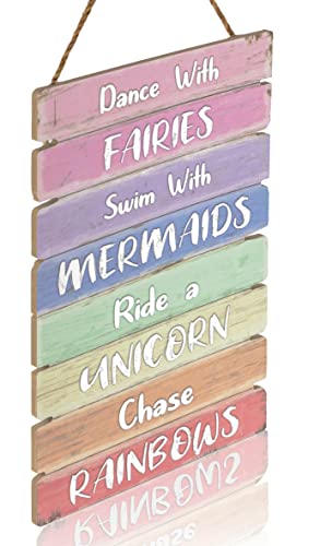 Pastel Rainbow Wall Hanging Sign12x17 Inch, Rainbow Colors