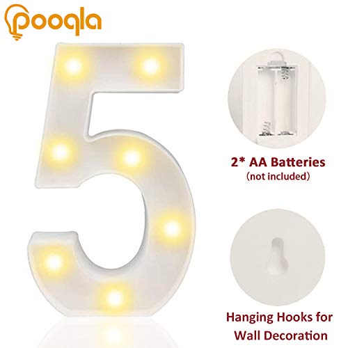 Decorative Led Light Up Numbers -White Plastic Marquee Numbers Battery Operated