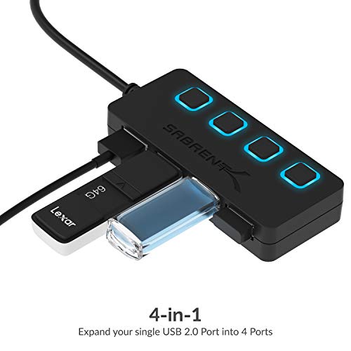 4-Port USB 2.0 Data Hub w/ Individual LED