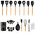 33 PCS Silicone Kitchen Cooking Utensils Set - Wooden Handles