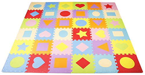 Kid's Puzzle Exercise Play Mat with EVA Foam Interlocking Tiles