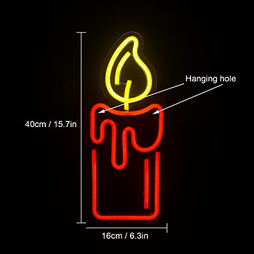 Christmas Candle Neon LED Sign Decoration