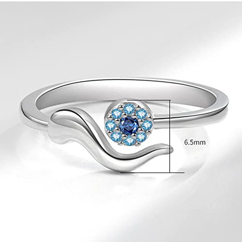 Silver Evil Eye Ring Dainty Open Adjustable Rings or Women Energy Protection Ring (silver-evil eye)