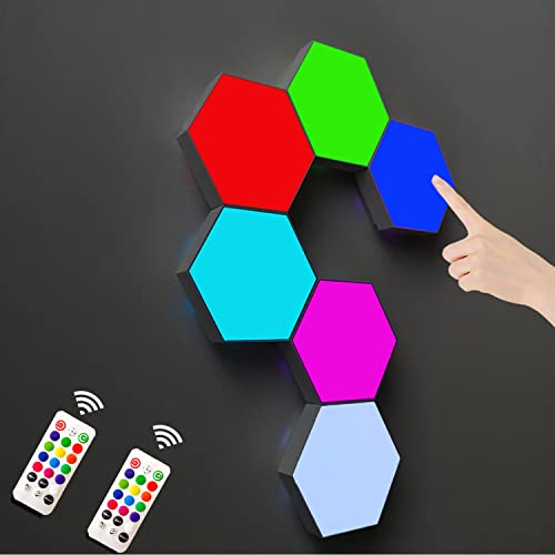 6 Pack Smart Wall-Mounted Touch Control  DIY Hexagonal Wall Light