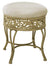 Upholstered Backless Vanity Stool, Antique Beige