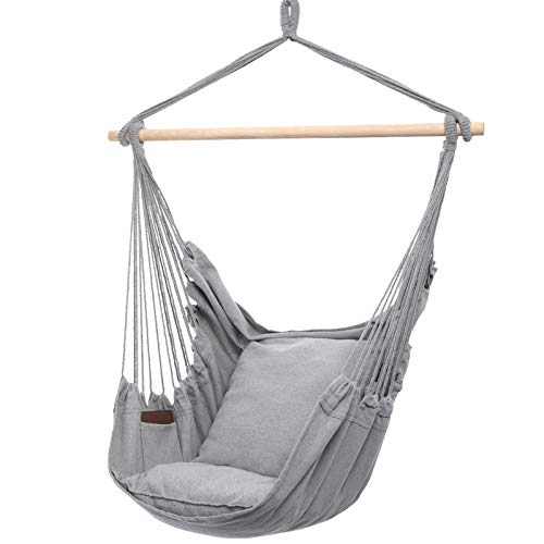 Hanging Rope Swing, Max 320 Lbs, 2 Seat Cushions Included