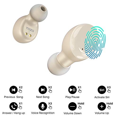 T6 True Wireless Earbuds Bluetooth Headphones Touch Control w/ Wireless Charging Case