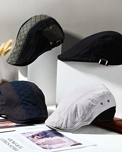 4 Pieces Newsboy Hats for Men Cabbie Cap Newsboy Flat Cap Ivy