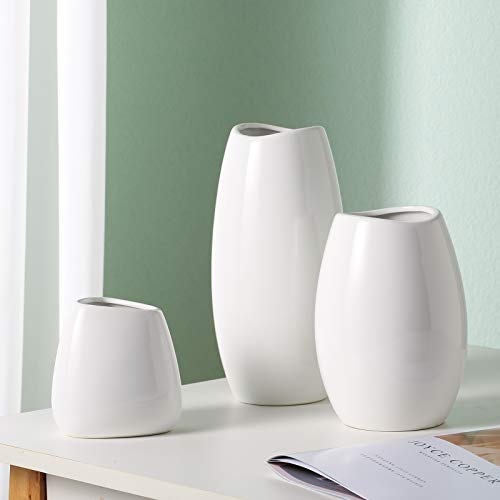 Ceramic White Vases Set of 3