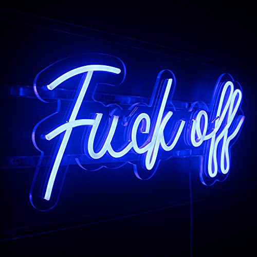 Neon Sign Fuck Off Blue Neon Lights for Wall Decoration USB/Switch Operated