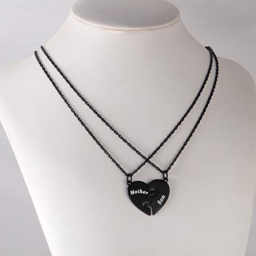 Mother & Son Heart Matching Necklace Set for 2