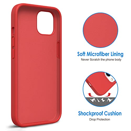 Slim Case for iPhone 13 Soft Liquid Silicone Gel Rubber Bumper, Anti-Scratch Microfiber Lining