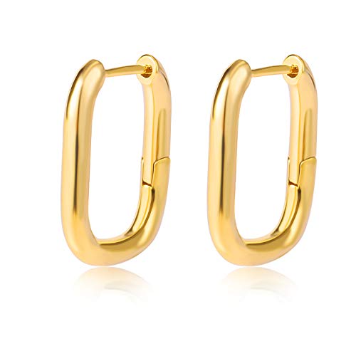 6 Pairs Gold Chunky Hoop Earrings Set for Women Hypoallergenic