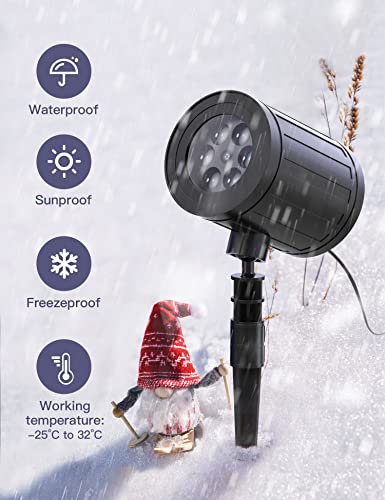 Christmas Projector Lights Outdoor, Snowflake Projector Lights Waterproof Rotating Snowfall LED Christmas Lights