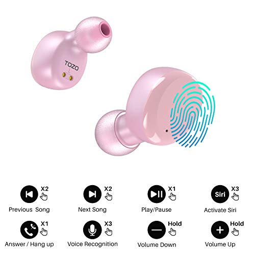 T6 True Wireless Earbuds Bluetooth Headphones Touch Control w/ Wireless Charging Case