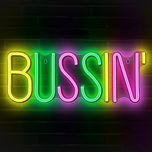 Bussin Neon Sign -Led Neon Lights for Gamers/Streamers/Influencers-16.9 x 6.5-inch