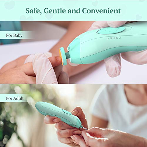 Electric Baby Nail Filer & Baby Nail Clippers w/ Light Set