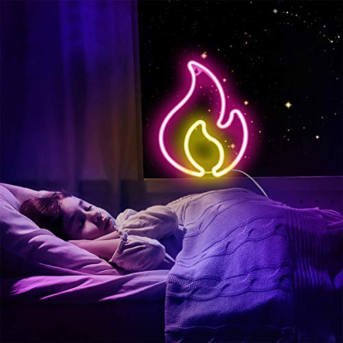 Flame Neon Sign for Bedroom Wall Decoation