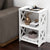 White -3-Tiers Narrow End Table w/ Storage Shelf