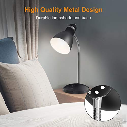 Eye Caring Metal Desk Lamp, Adjustable Goose Neck