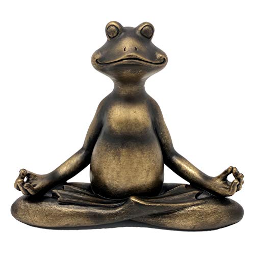 6" H Resin Meditating Yoga Frog Statue Figurine Home Decoration